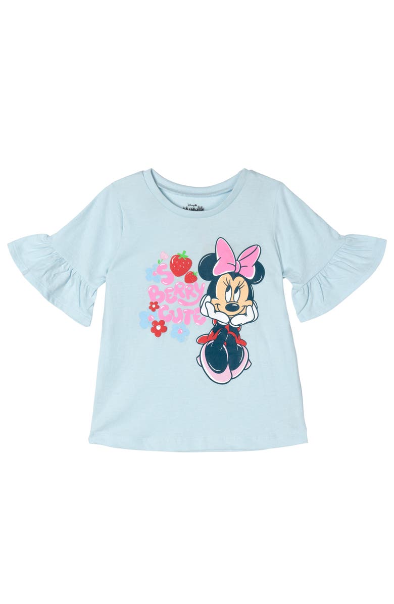 Disney Minnie Mouse 2-Piece Short Sleeve Tee and Gauze Shorts Set, Alternate, color, Blue Multi Minnie