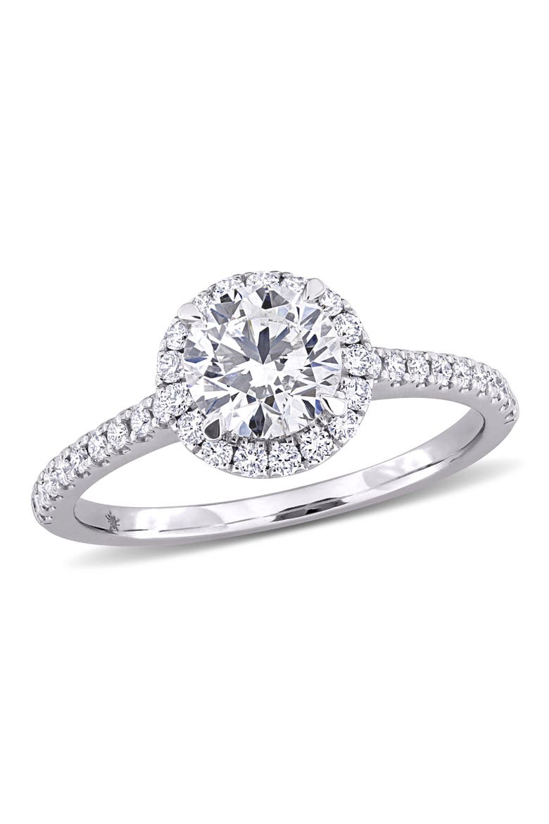 1-1/3 CTW Lab-Grown Diamond Halo Ring 14k, Main, color, White Gold
