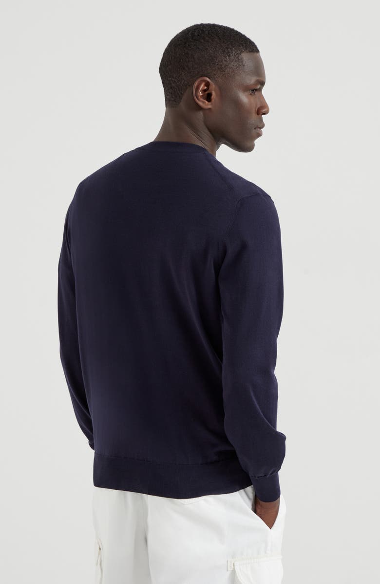 Brunello Cucinelli Lightweight sweater with embroidery, Alternate, color, 