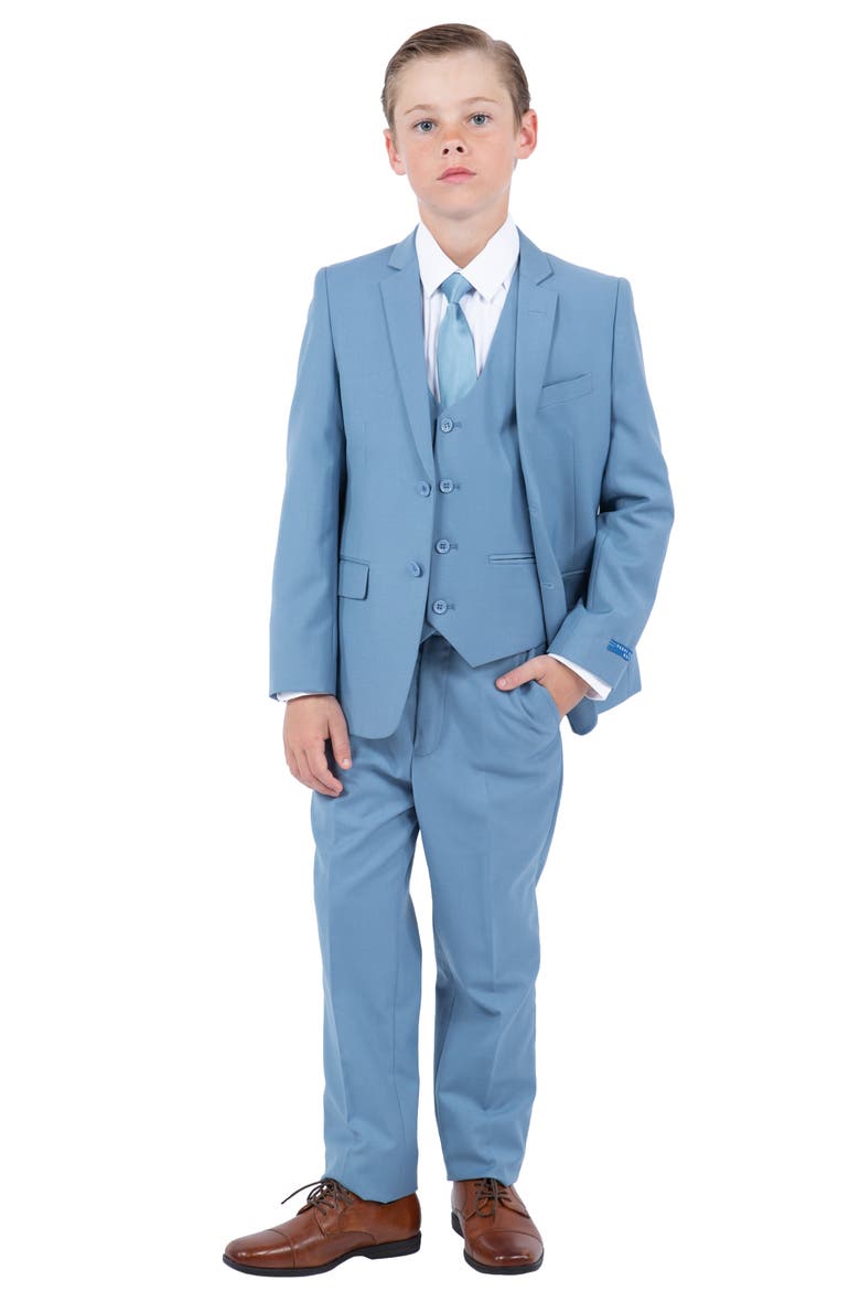 Kids' Dusty Blue Five-Piece Suit, Main, color, DUSTY BLUE