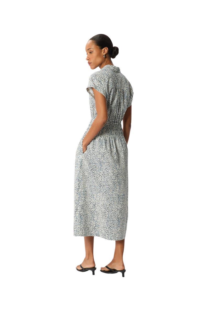 Whistles Flecked Animal Collared Dress, Alternate, color, Navy/Multi