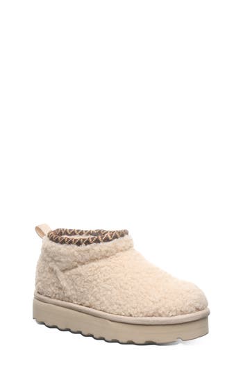 Bearpaw Kids' Snuggle Faux Fur Slipper In Neutral