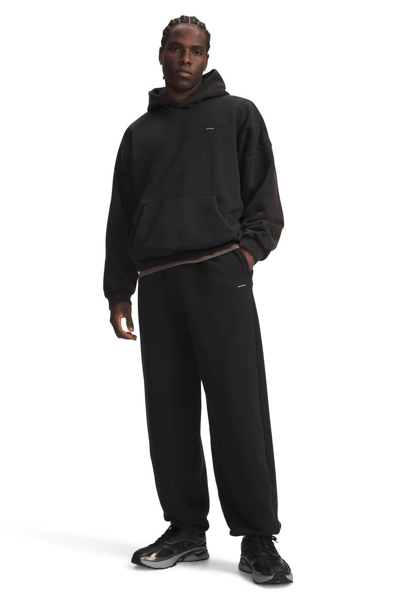 Icon Heavyweight Fleece Washed Sweatpants, Alternate, color, ULTIMATE BLACK/ WHITE