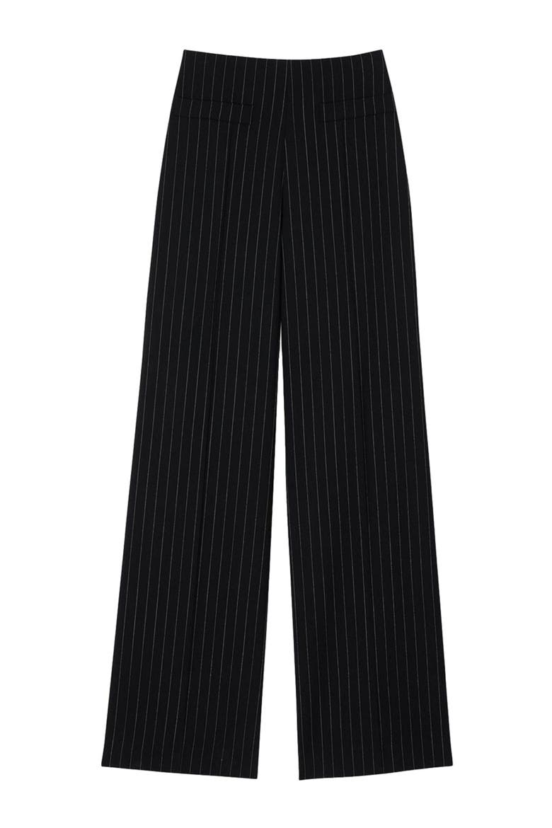 Chalk-striped trousers, Alternate, color, Black
