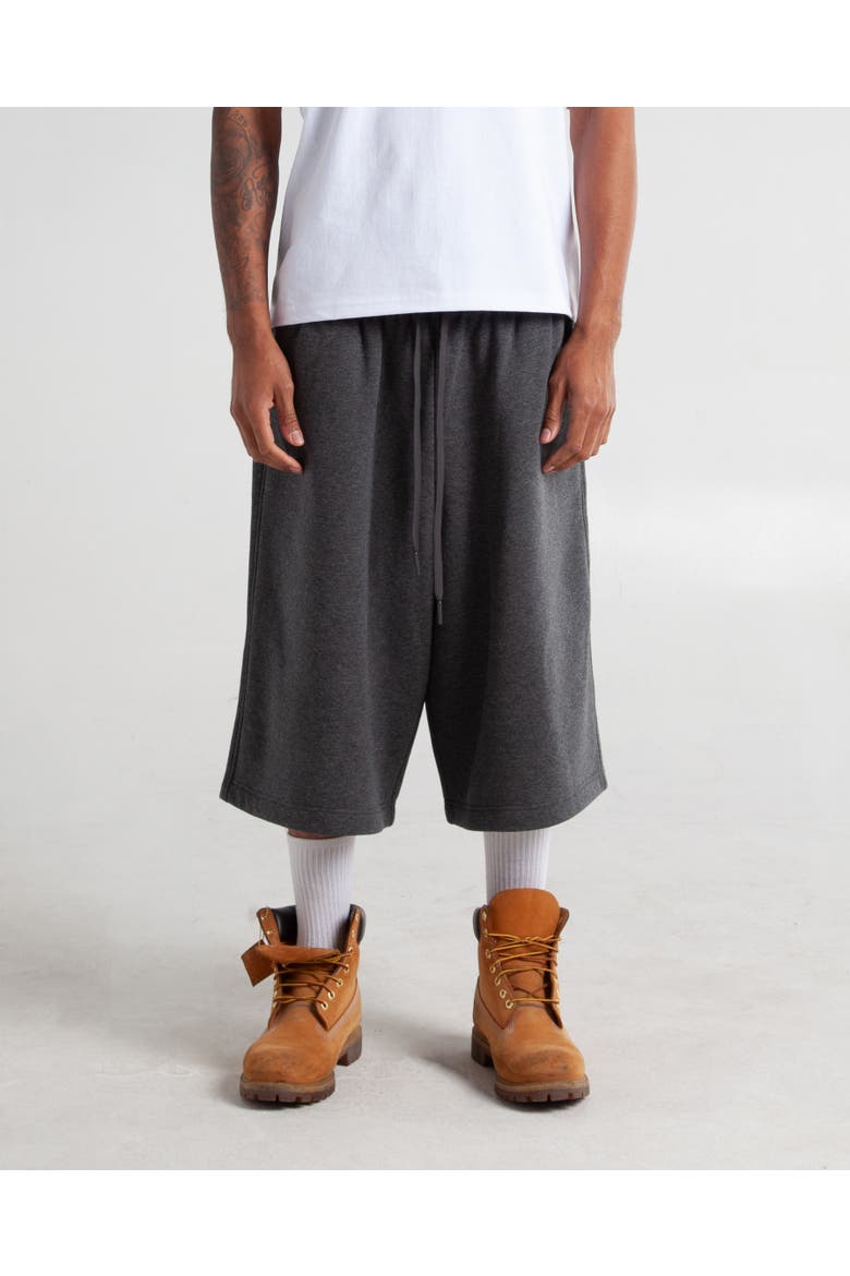 Baggy Fleece Shorts, Alternate, color, Heather White