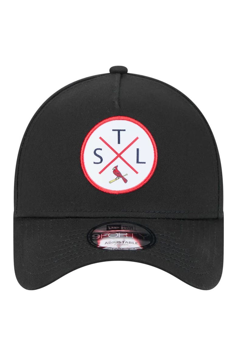 Men's New Era Black St. Louis Cardinals 9FORTY A-Frame Adjustable Hat, Alternate, color, Black