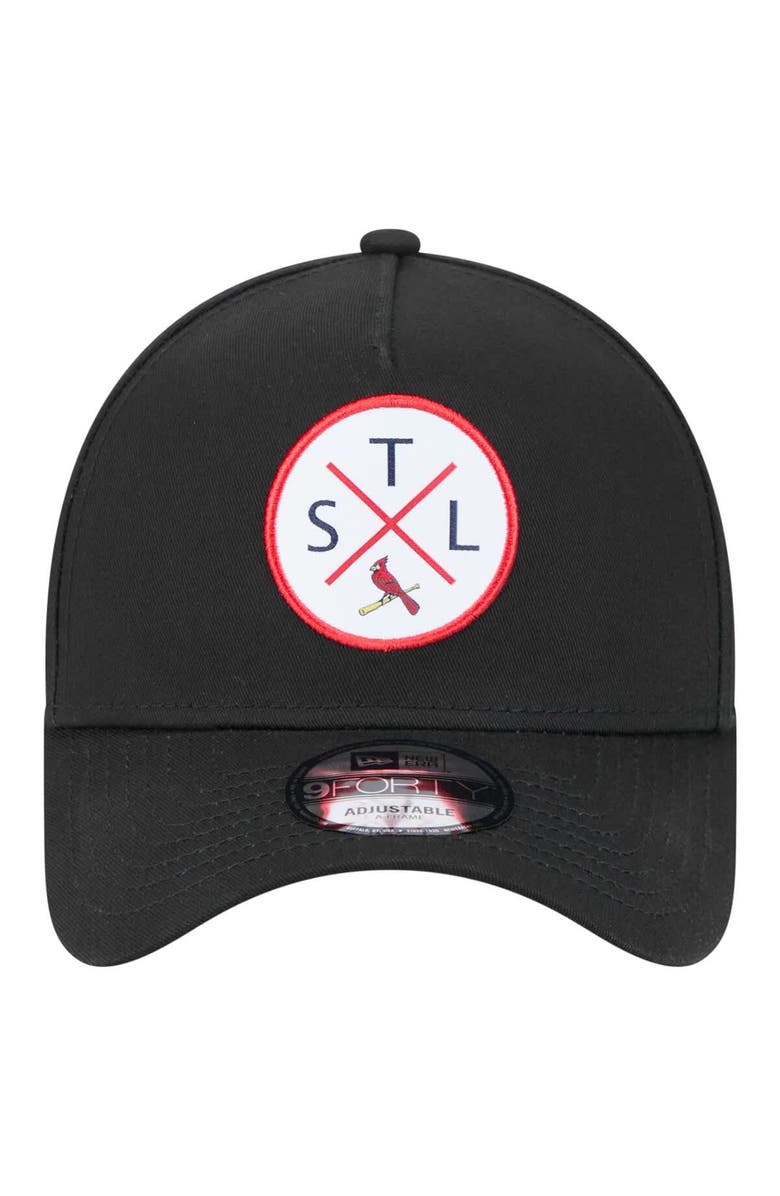 New Era Men's New Era Black St. Louis Cardinals 9FORTY A-Frame Adjustable Hat, Alternate, color, Black