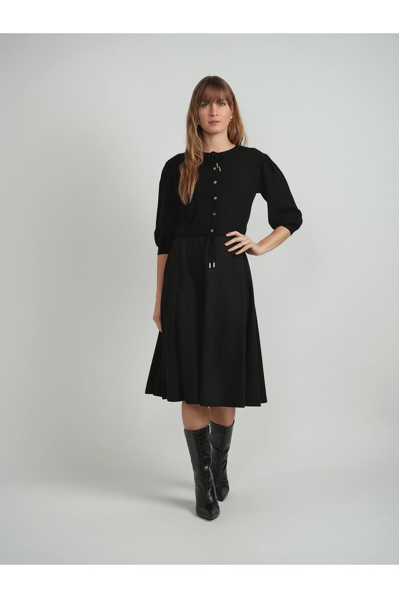 Cropped Knit Cardigan - Black, Alternate, color, Black