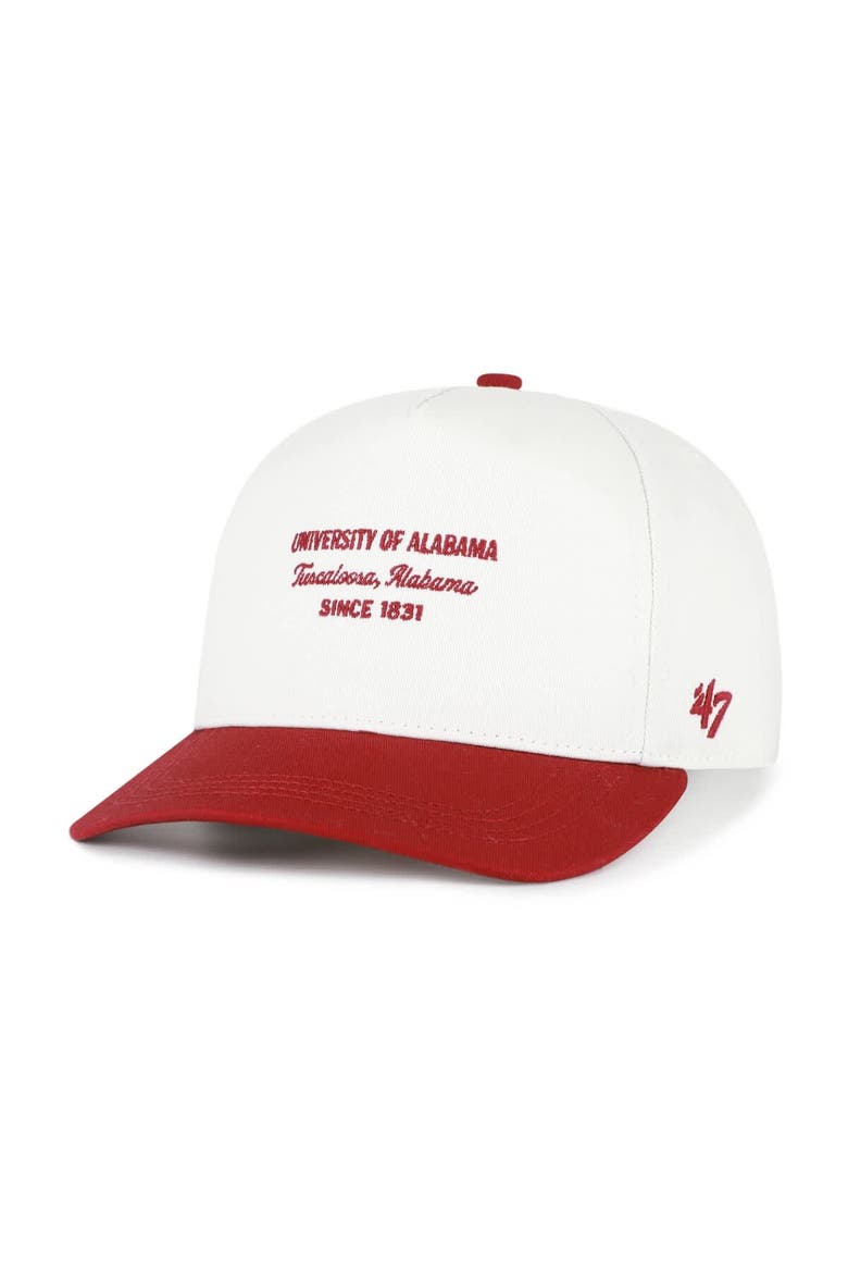 Men's '47 White Alabama Crimson Tide Contemporary Basics Two-Tone Hitch Adjustable Hat, Main, color, White