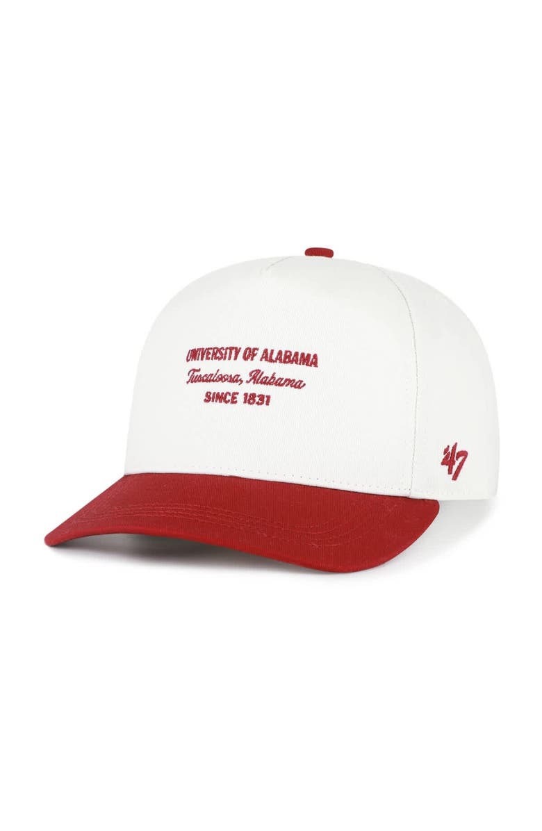 '47 Men's '47 White Alabama Crimson Tide Contemporary Basics Two-Tone Hitch Adjustable Hat, Main, color, White