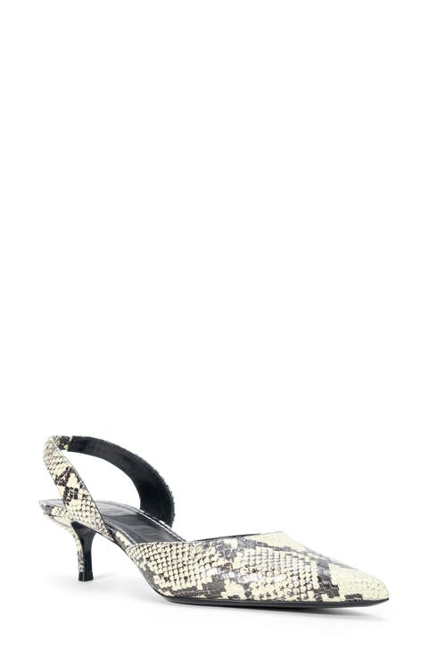 Sebastian Slingback Pointed Toe Kitten Heel Pump (Women)