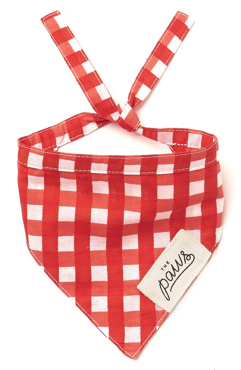 The Paws Classic Red Check Dog Bandana, Alternate, color, 