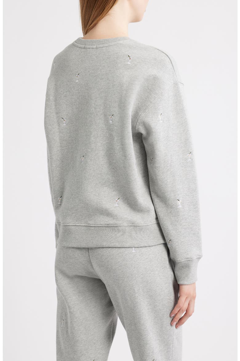 Ramona Martini Embroidered Cotton Sweatshirt, Alternate, color, HEATHER GREY MARTINI