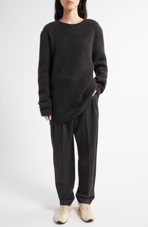 Shop The Row Richelle Pleated Tapered Cashmere Pants In Charcoal Melange