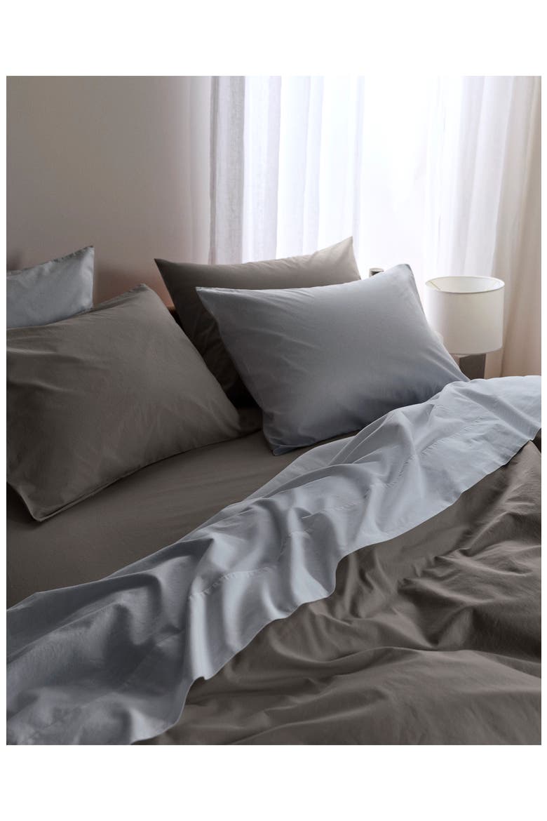 Percale Pillowcase Set, Alternate, color, PEBBLE
