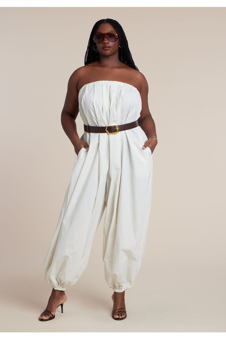 Belted Balloon Jumpsuit, Alternate, color, COCONUT MILK