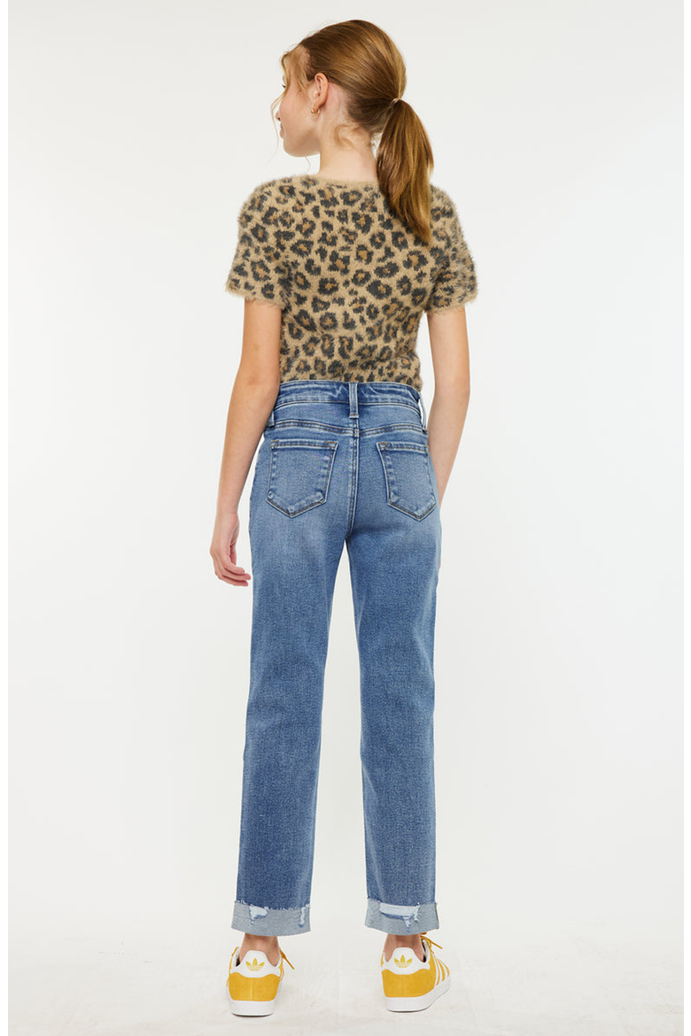 Kate High Rise Slim Straight Jeans, Alternate, color, Medium Wash
