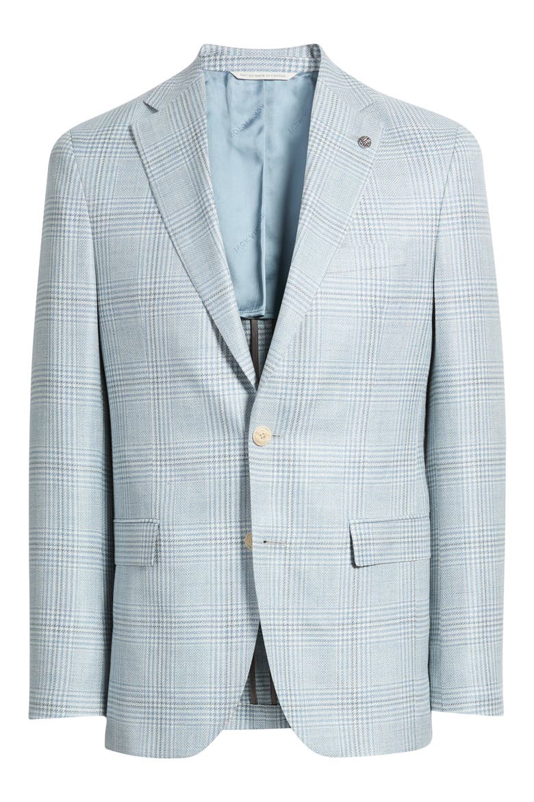 Midland Contemporary Fit Light Blue Check Wool & Silk Blend Sport Coat, Main, color, LIGHT BLUE