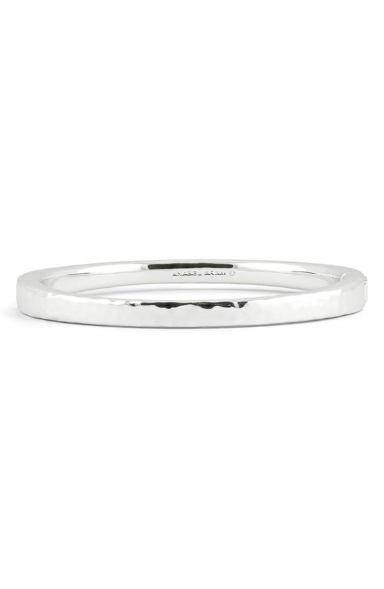 Anabel Aram Jewelry Farrier Medium Hinged Bangle, Main, color, Silver