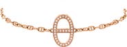 Pre-Owned Hermes Chaine d'Ancre Contour Bracelet 18K Rose Gold with Diamonds