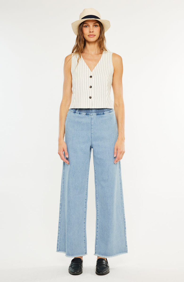 KanCan Dia Ultra High Rise Wide Leg Jeans, Main, color, Light Wash