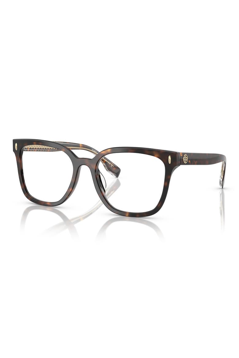 55mm Square Optical Glasses, Alternate, color, BLACK TORT
