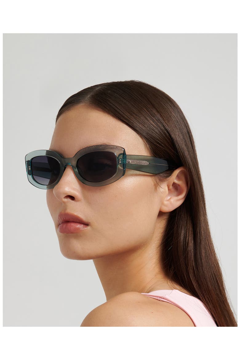 ailey 53mm gradient rectangular sunglasses, Alternate, color, SAGE/ DARK GREY SF