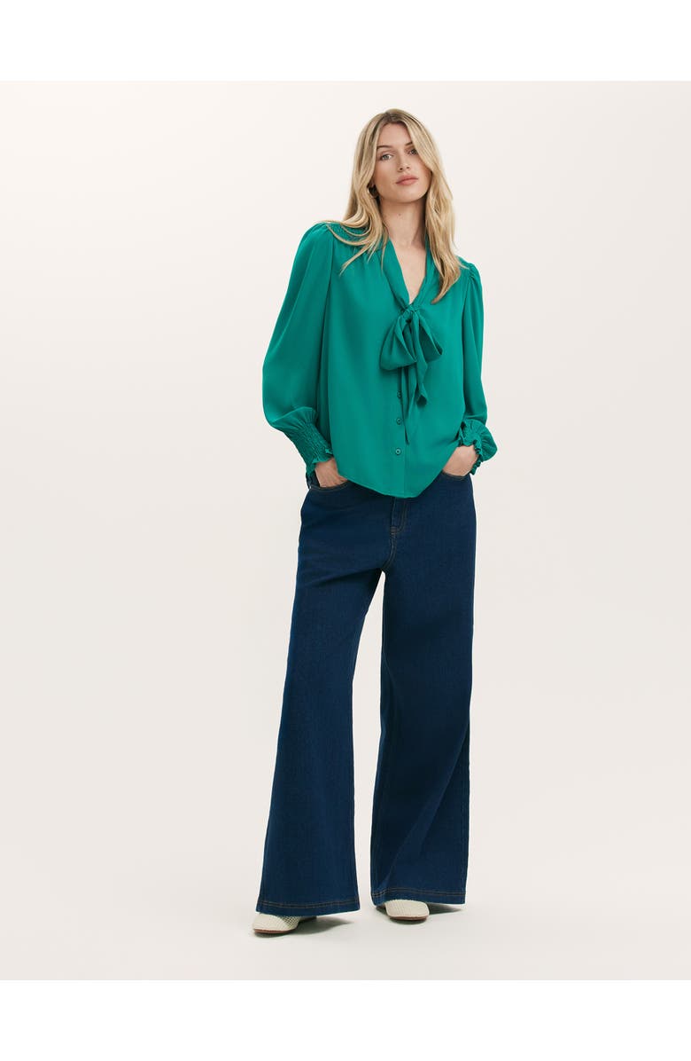 Finery London Mavis Chiffon Blouse, Alternate, color, Turquoise
