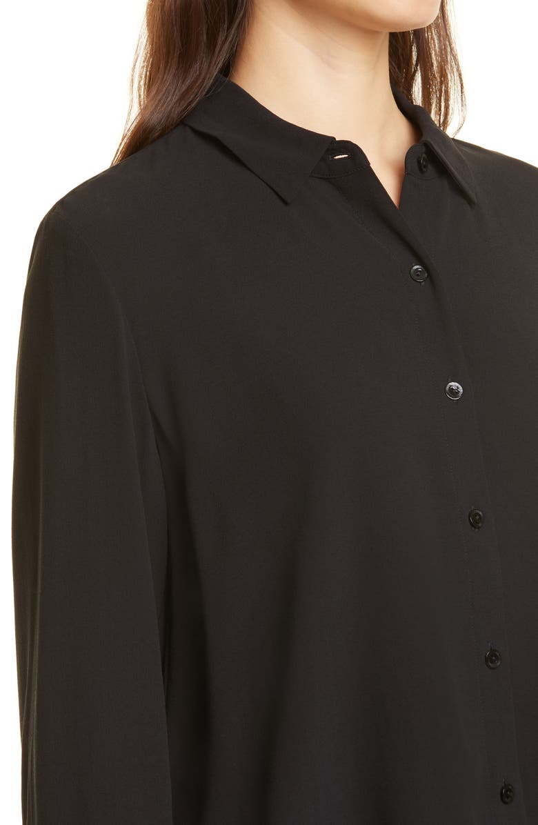 Eileen Fisher Classic Collar Easy Silk Button-Up Shirt, Alternate, color,