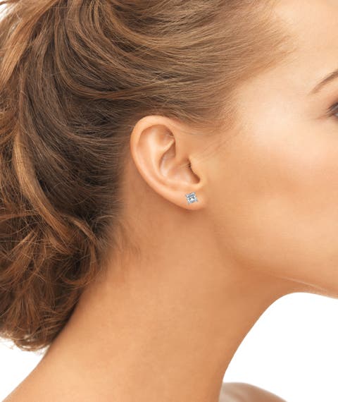 Sterling Silver Screw-back Square Studs