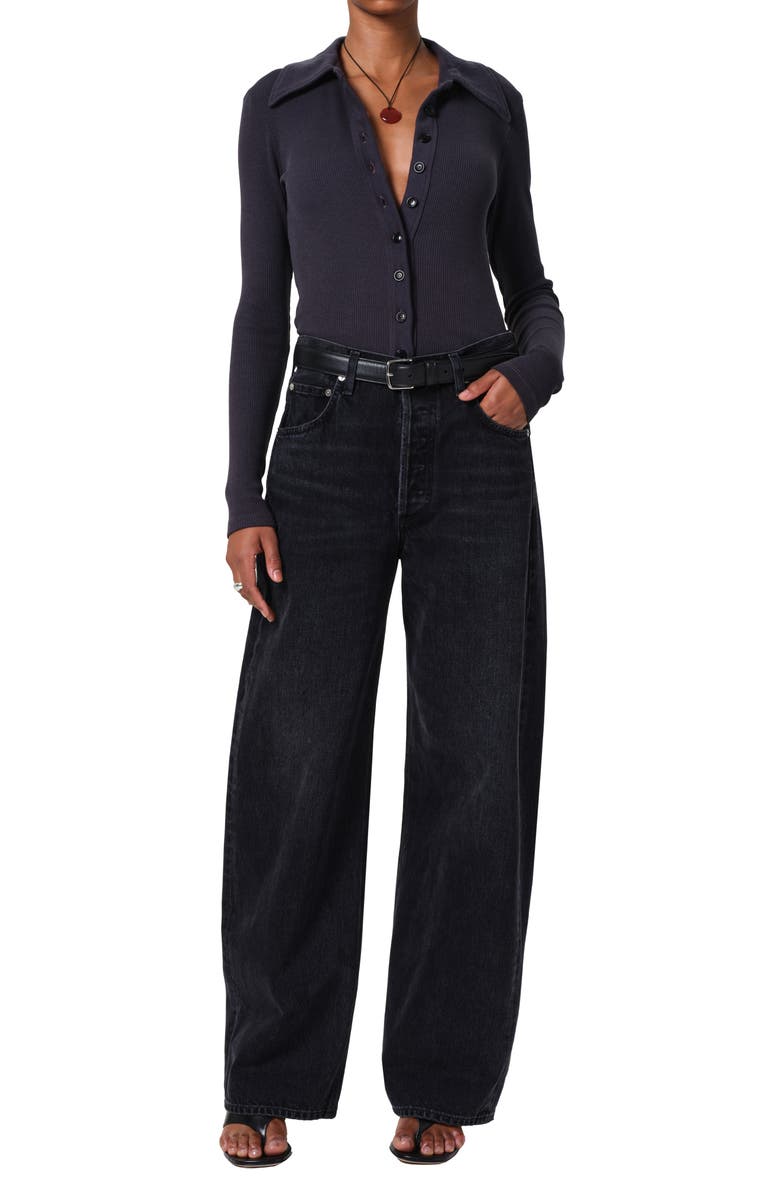 Citizens of Humanity Gila Rib Knit Button-Up Shirt, Alternate, color,