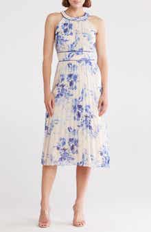 Calvin Klein Floral Halter Neck Chiffon Dress
