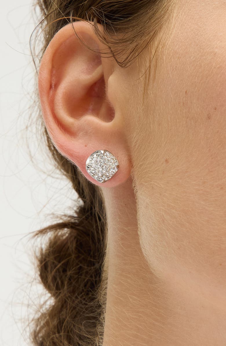 Kate Spade New York pop of joy crystal pavé stud earrings, Alternate, color, Clear/ Silver