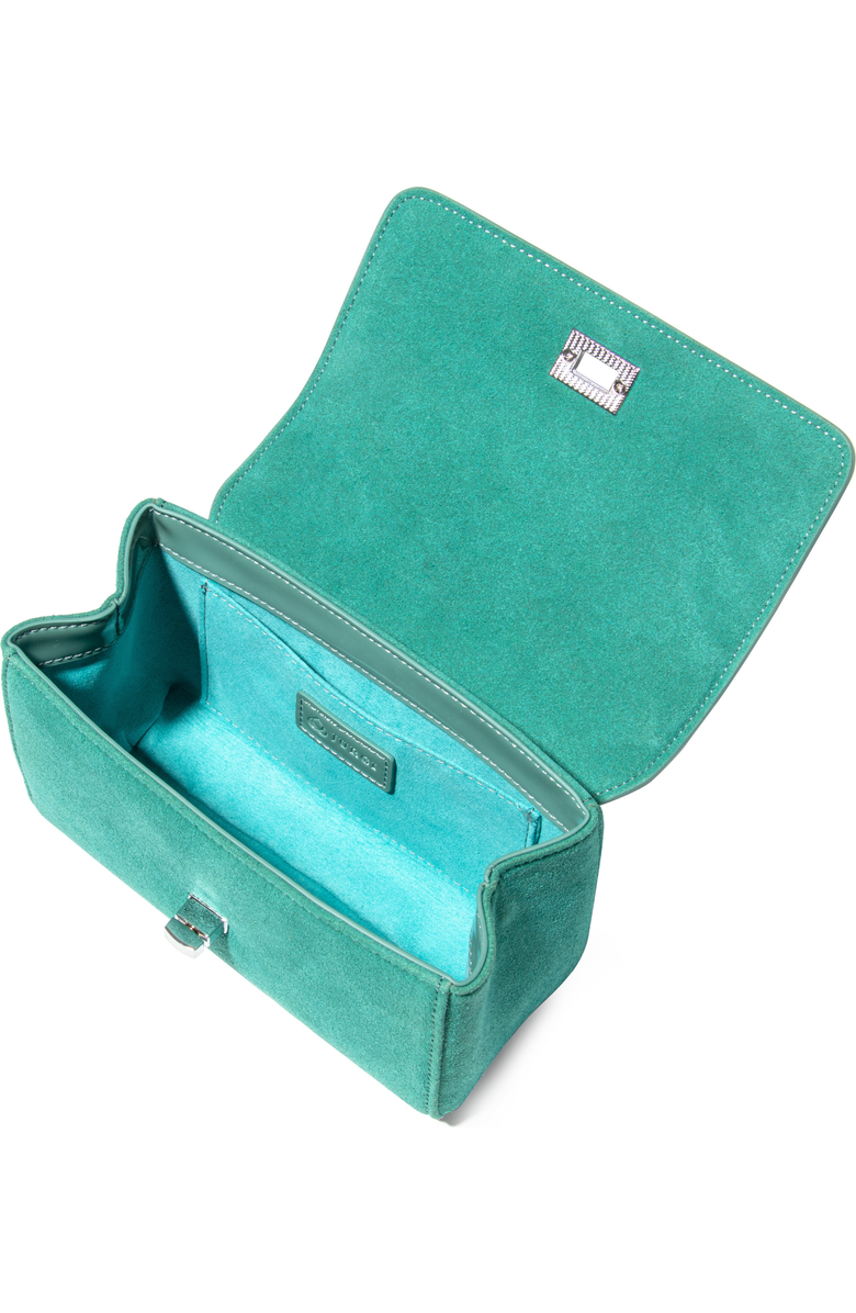 JURGI LILI Suede and Patent Leather Top Handle Mini Bag, Alternate, color, Mint