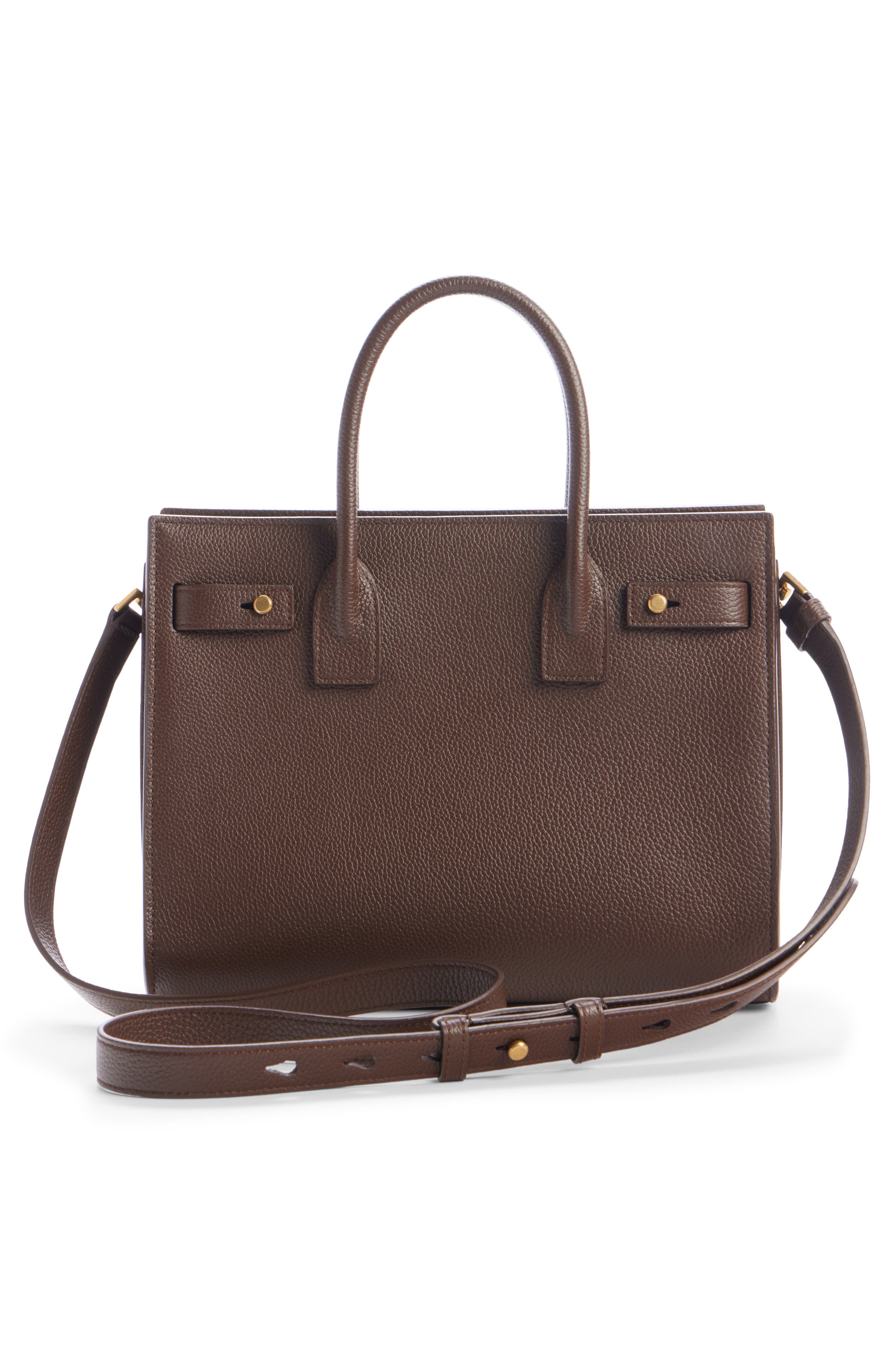 Saint Laurent Baby Sac de Jour Grained Leather Top Handle Bag, Alternate, color, 