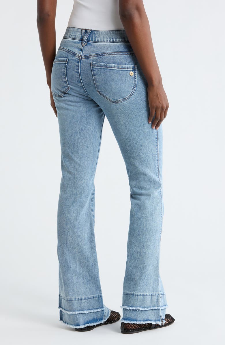 Democracy Out There Double Layered Fray Flare Jeans, Alternate, color, Light Blue Vintage