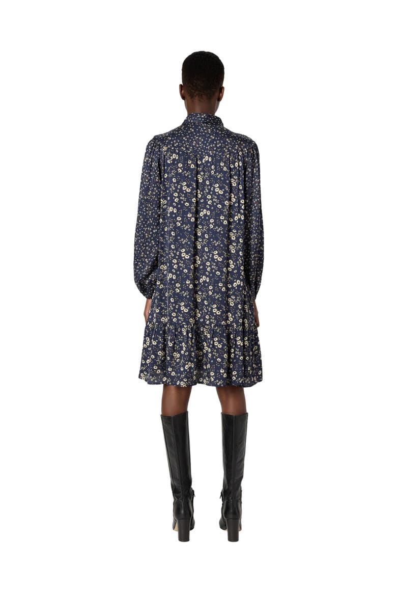 Leana Printed Shirt Dress, Alternate, color, Navy Blue