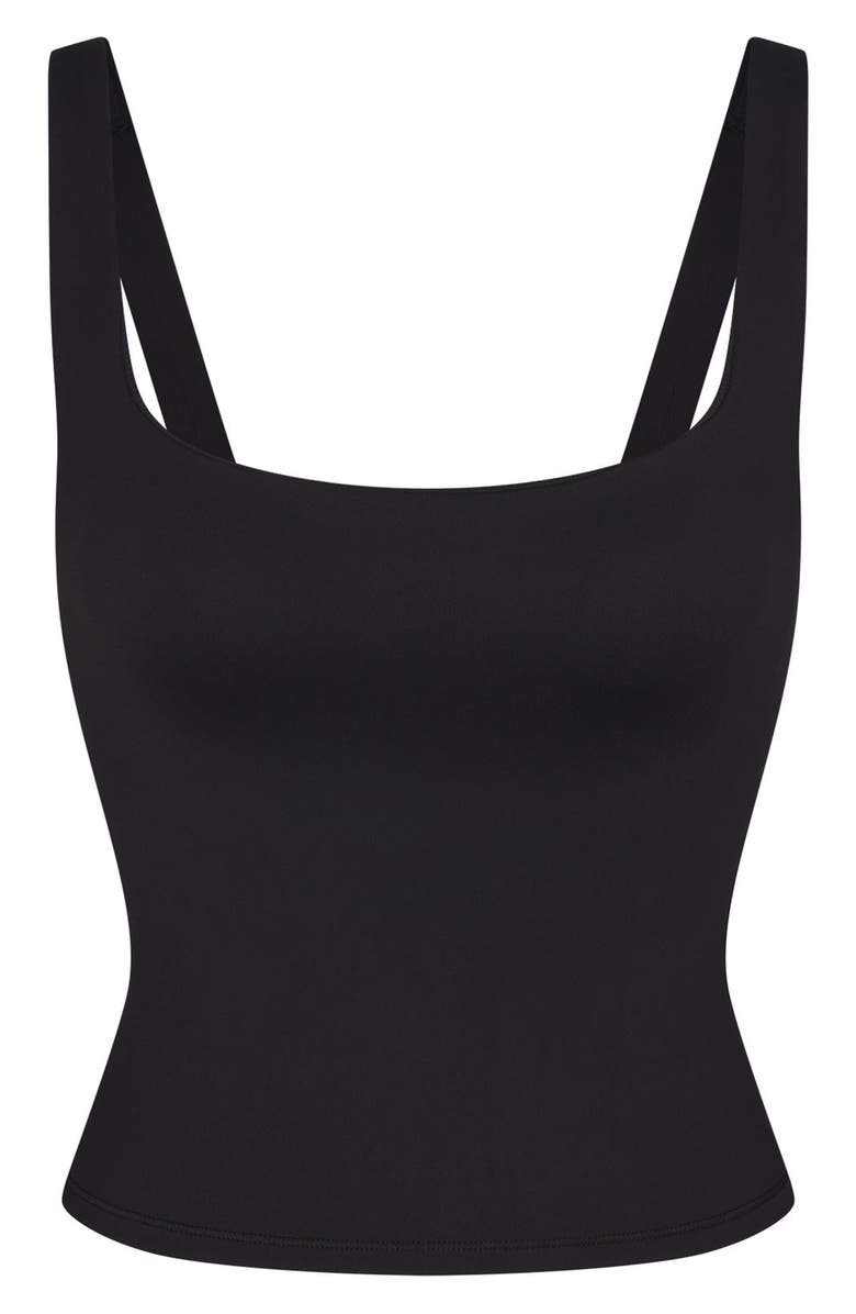 NikeSKIMS Matte Square Neck Tank, Alternate, color, Obsidian