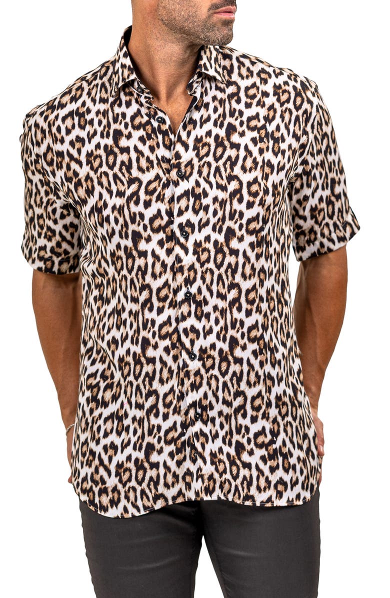 Maceoo Galileo Marthy Short Sleeve Button-Up Shirt, Alternate, color,