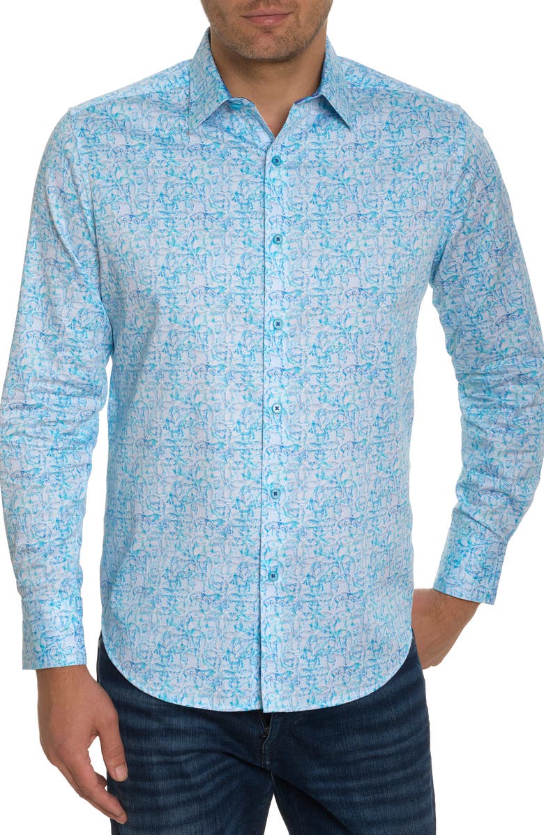 Robert Graham Impression Stretch Cotton Button-Up Shirt, Main, color, 