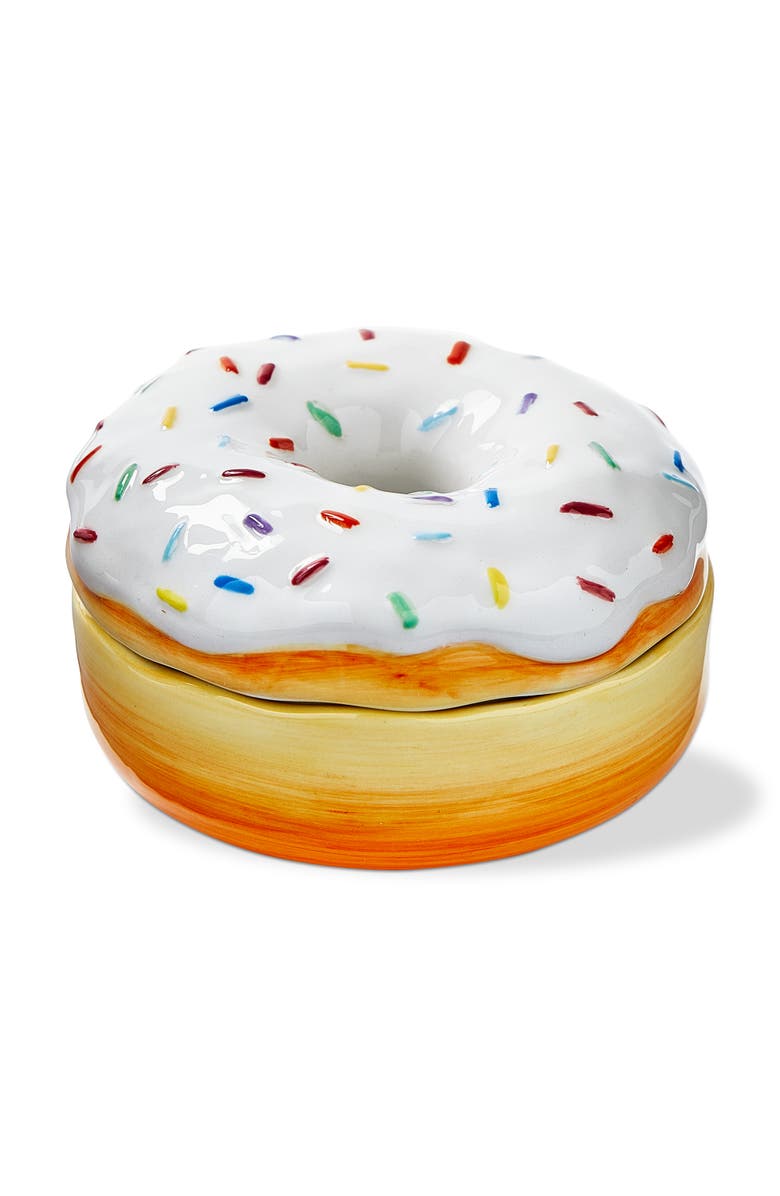 tag Sprinkle Donut Trinket Dish White Decorative Tray for Everyday, Main, color, White