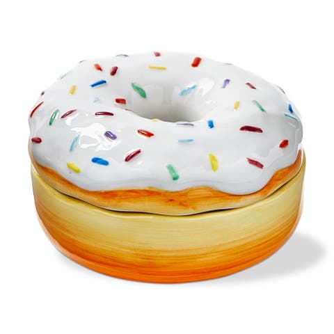 Sprinkle Donut Trinket Dish White Decorative Tray for Everyday