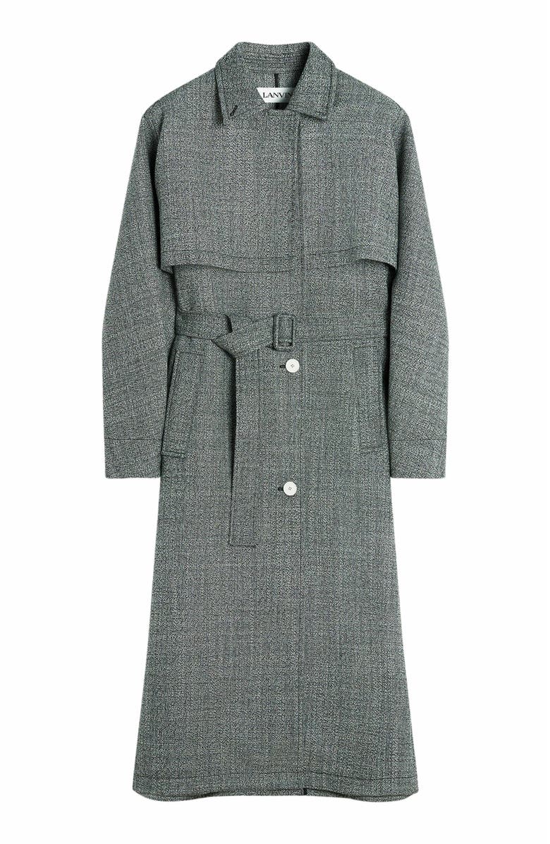 Lanvin Wool Trench Coat, Alternate, color, 