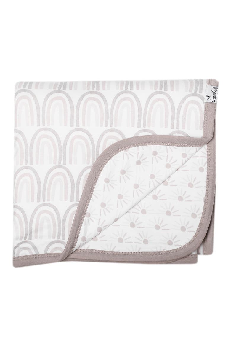 Reversible Print Swaddle Blanket, Main, color, BLISS