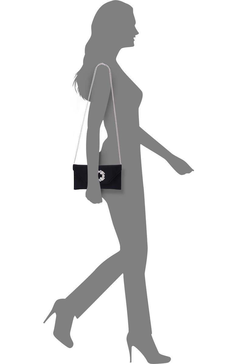 Nina Hepburn Crystal Buckle Clutch, Alternate, color,