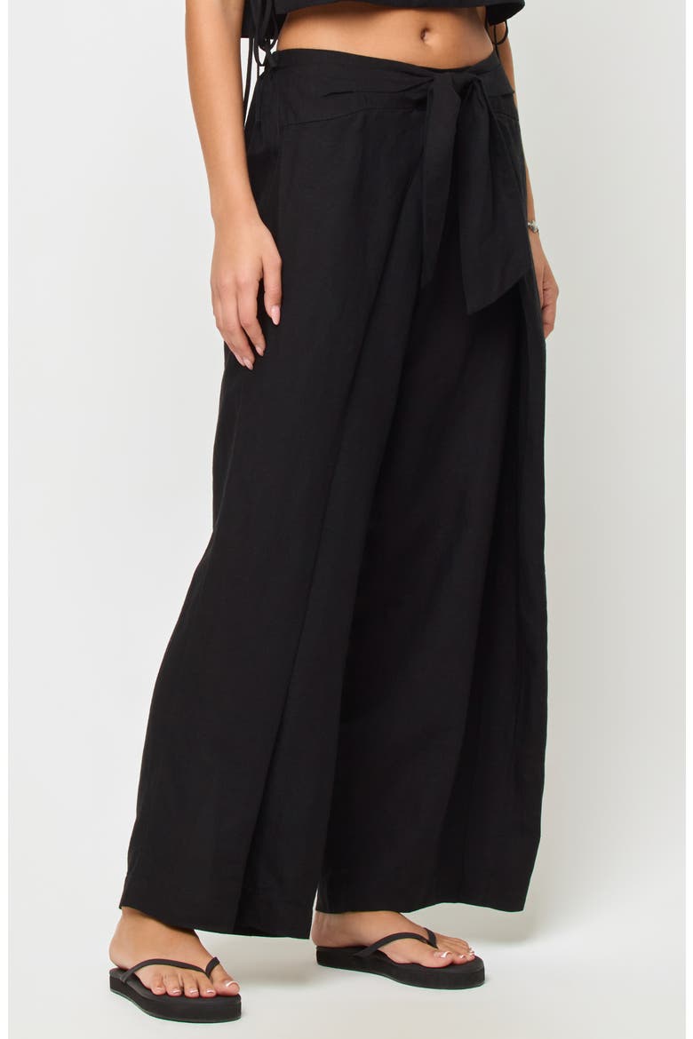 Rylee Wide Leg Cover-Up Pants, Alternate, color, BLACK