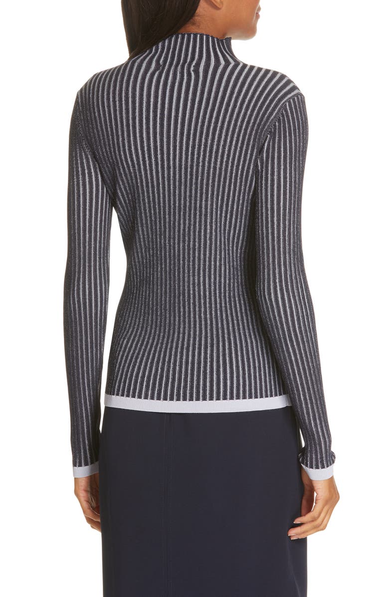 Lewit Stripe Ribbed Mock Neck Sweater, Alternate, color,