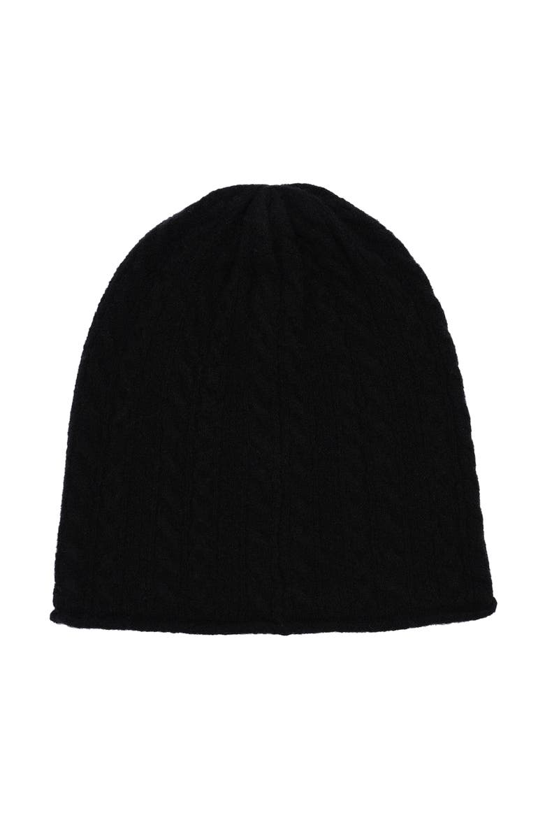 Mini Cable Knit Slouchy Hat, Alternate, color, Black