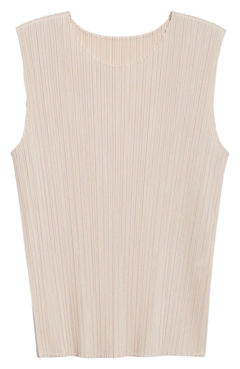 Issey Miyake Monthly Colors May Pleated Sleeveless Top, Alternate, color, Sand Beige