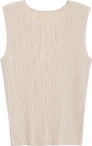 Issey Miyake Monthly Colors May Pleated Sleeveless Top